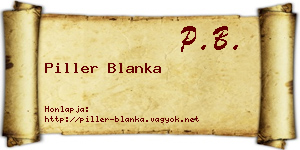 Piller Blanka névjegykártya